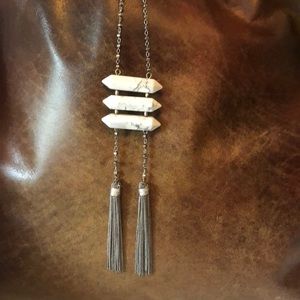 Long white/silver necklace